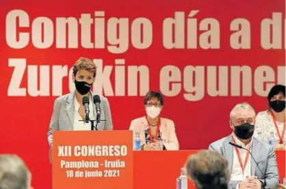  ?? Foto: Javier Bergasa ?? María Chivite, presidenta del Gobierno, ayer en el Congreso.