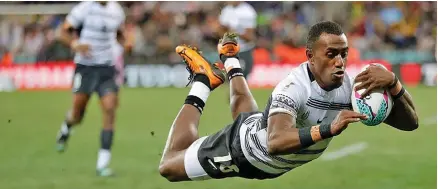  ?? World Rugby 7s ?? Fiji Airways men’s sevens winger Filipe Sauturaga scored two tries against Uganda in the ninth place playoff at The Sevens Stadium, Dubai on December 3, 2022. Photo: