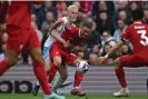  ?? Photograph: Paul Ellis/AFP/Getty Images ?? Liverpool’s Alexis Mac Allister has looked shattered in the past two matches.