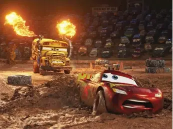  ?? DISNEY-PIXAR ?? Cars 3 debuted at No. 1 this weekend, but its overall dollar total was lower than both of its predecesso­rs.