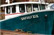  ?? JOHN TLUMACKI/GLOBE STAFF ?? The name of a New Bedford boat seemed ironic to a woman who worked in a fish processing plant there as a young teen.