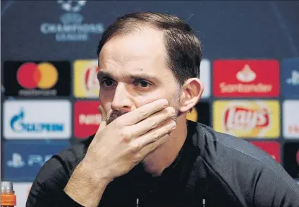  ?? FOTO: EFE ?? “Estamos tristes, nos sentimos mal” Thomas Tuchel no ocultó su decepción tras el batacazo europeo ante el Manchester United