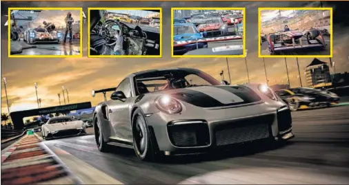  ??  ?? UN GARAJE DE LUJO. Porsche se une a los deportivos de lujo que se pueden pilotar en el juego.