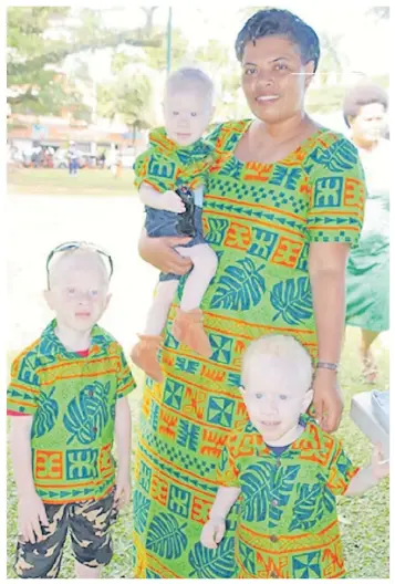  ?? Picture: SUPPLIED ?? Mere and her band of angels during the National Albinism Awareness Day at Albert Park, Suva.