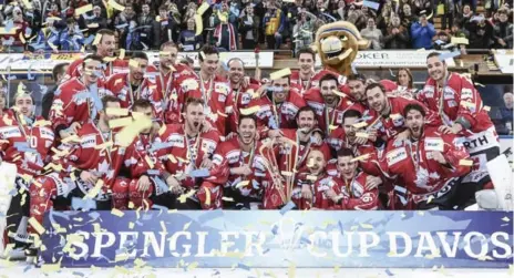  ?? MELANIE DUCHENE/THE ASSOCIATED PRESS ?? Canada’s 15th Spengler Cup triumph was also a final audition for the Olympics, with NHLers out of the mix. That roster is expected in mid-January.