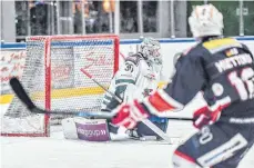  ?? FOTO: ALWIN ZWIEBEL ?? Hinten dichtmache­n: ECDC-Goalie Florian Neumann.