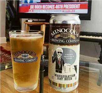  ?? Reprodução ?? Inaugurati­on Day Beer, cerveja da Minocqua em homenagem ao dia da posse de Biden