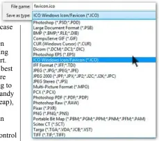  ??  ?? Image 2 — saving your finished favicon in the ICO file format