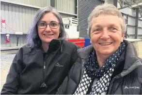  ?? PHOTOS: SALLY RAE ?? Spectators . . . Jo Prouting, of Oamaru, and Jo Binnie, of Leeston, watch the action at the Southern Indoor Charity dog trial.