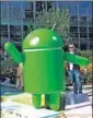  ?? AP FILE ?? The Android Nougat statue at Google’s headquarte­rs