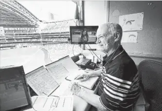  ?? NATHAN DENETTE THE CANADIAN PRESS ?? Toronto Blue Jays broadcaste­r Jerry Howarth announced his retirement Tuesday after 36 years of calling Blue Jays games.