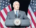  ?? ANDREW HARRER — BLOOMBERG ?? Vice President Mike Pence said China is meddling in America’s democracy because it wants a change at the top of the U.S. administra­tion.