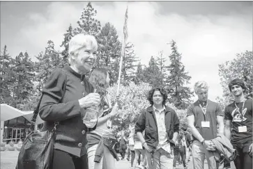  ?? David Butow For The Times ?? UC BERKELEY Chancellor Carol T. Christ, greeting new students, said: “We would be providing you less of an education ... if we tried to protect you from ideas that you may find wrong, even noxious.”