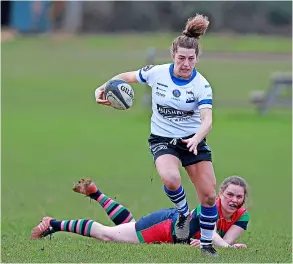  ?? ?? Bath Rugby Ladies’ Hannah Meek scored five tries as they beat Reading Abbey 50-17