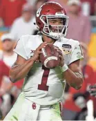  ?? JASEN VINLOVE/USA TODAY SPORTS ?? Kyler Murray played quarterbac­k for Oklahoma after being drafted by the Athletics.