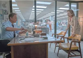  ?? NIKO TAVERNISE ?? Washington Post editor Ben Bradlee (Tom Hanks) and publisher Katharine Graham (Meryl Streep) square off in “The Post.”