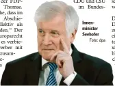  ?? Foto: dpa ?? Innenminis­ter Seehofer