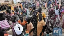  ?? PICTURE: XINHUA ?? Refugees from South Sudan wait to be settled outside the Khour Al-Waral refugee camp in Al-Salam locality, some 69km south of Rebek.
