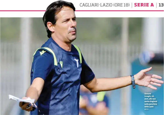  ?? GETTY ?? Simone Inzaghi, 44 anni, alla sua sesta stagione sulla panchina della Lazio