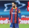  ?? AP ?? Lionel Messi nunca había recibido una tarjeta roja en un juego con el club Barcelona.