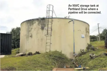  ??  ?? An NWC storage tank at Perthland Drive where a pipeline will be connected.