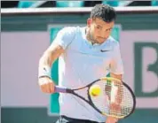  ?? REUTERS ?? Grigor Dimitrov in action against Mohamed Safwat.