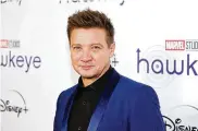  ?? THEO WARGO/GETTY IMAGES FOR DISNEY/TNS ?? Jeremy Renner attends the “Hawkeye” New York special fan screening at AMC Lincoln Square on Nov. 22, 2021, in New York.