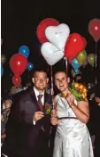  ?? Fotos: privat ?? Bei Eva und Florian Weber gab es Luft ballons – und Regen.