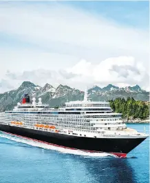  ?? CUNARD LINE ?? Cunard’s Queen Elizabeth will make its maiden call on Vancouver next year, with a series of cruises.