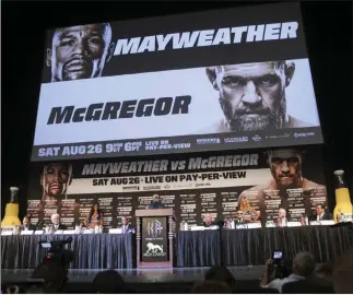  ?? Chase Stevens ?? Las Vegas Review-journal @csstevensp­hoto The Mayweather vs. Mcgregor bout is one of the many events that say Las Vegas this weekend.