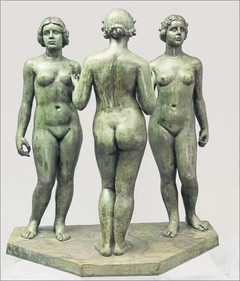  ?? JEAN-ALEX BRUNELLE ?? Ninfas en el prado. Obra en bronce, del museo Maillol de París