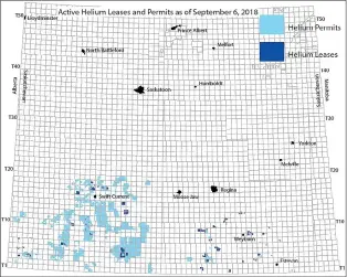  ?? IMAGE COURTESY SASKATCHEW­AN GEOLOGICAL SURVEY ?? A look at helium plays in Saskatchew­an.