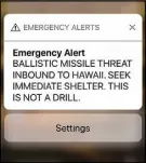  ?? Ap photo ?? This smartphone screen capture shows a false incoming ballistic missile emergency alert sent from the Hawaii Emergency Management Agency system on Saturday.