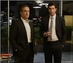  ?? HBO ?? Matthew Macfadyen as Tom Wambsgans, left, and Nicholas Braun as Greg Hirsch in a scene from the series “Succession.”