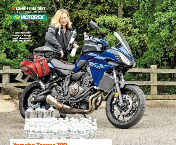  ??  ?? Sarah reckons she’d get a week’sworth of camping gear on the Yamaha