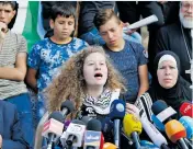  ??  ?? Ahed Tamimi durante la rueda de prensa.