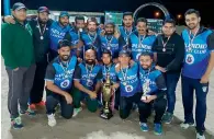  ?? Supplied photos ?? Emirates Trading Splendid Cricket Club players with the trophy after winning the Taha Super league final . —