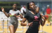  ?? Paul Chinn / The Chronicle ?? El Cerrito’s Kaylah Robinson won the North Coast Section 100-meter hurdles title, then finished second at the state meet.