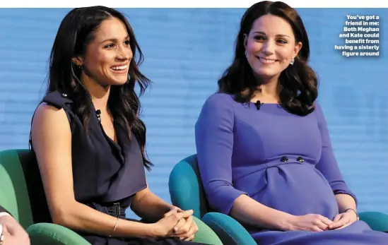  ??  ?? You’ve got a friend in me: Both Meghan and Kate could benefit from having a sisterly figure around