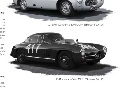  ??  ?? 1952 Mercedes-benz 300 SL racing sports car (W 194)