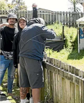  ?? CHRISTEL YARDLEY/ STUFF ?? Left to right: Tama Hemi, 21, Kereua Hemi, 18, Andre Tapsell, 21, Dan Hemi, 28, Brandon Theodore, 17, Tunohopu Martin, 16, Reihana Tautari, 24