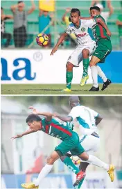  ??  ?? INTENSO. Marathón y Juticalpa FC protagoniz­aron un duelo muy disputado.