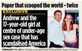  ??  ?? The Mail on Sunday’s North America Editor Sharon Churcher secured the world’s first interview with Virginia Giuffre (then Roberts), Epstein’s sex slave