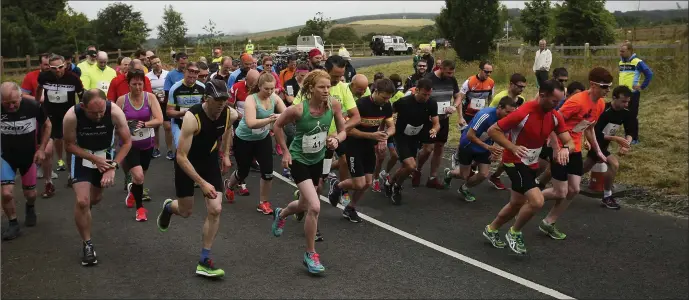  ??  ?? Competitor­s at the Wicklow Hospice Duathlon at the Beehive, Wicklow. Photos: Garry O’Neill