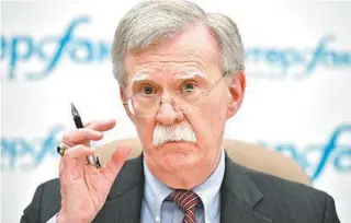  ?? YURI KADOBNOV / AFP ?? Conselheir­o de Segurança Nacional dos Estados Unidos, John Bolton: elogios a Bolsonaro