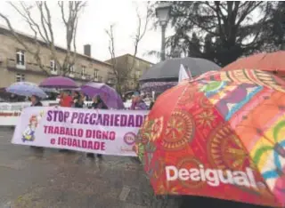  ?? // MUÑIZ ?? Manifestac­ión sindical, por la mañana, en las calles de la capital gallega