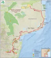  ??  ?? RELOCATION: The elephants travelled more than 1 250 km, crossing two borders and traversing three countries to get to the Zinave National Park in Mozambique.