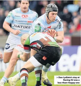  ??  ?? &gt; Dan Lydiate’s stay at Racing 92 was a less-than=happy one