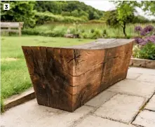  ?? ?? 3 Philip designs and makes seating as feature sculptures, as with this solid English oak bench.