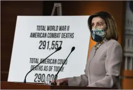  ?? MANUEL BALCE CENETA — THE ASSOCIATED PRESS ?? House Speaker Nancy Pelosi of California speaks during a news conference Thursday at the Capitol in Washington.